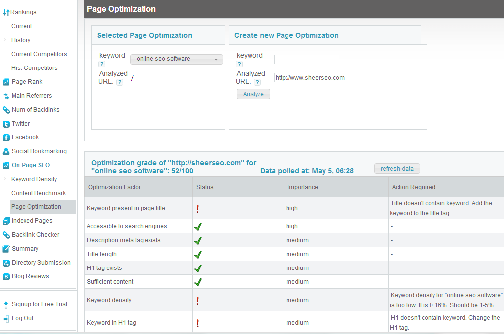 page optimization