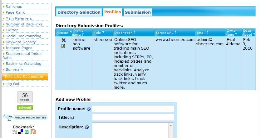 Directory Submission Profiles